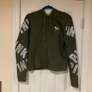 Love pink zip up hoodie